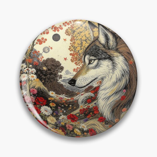 Item preview, Dog Lover Wolf In Floral Nature Scene  designed and sold by GaffaDesigns.