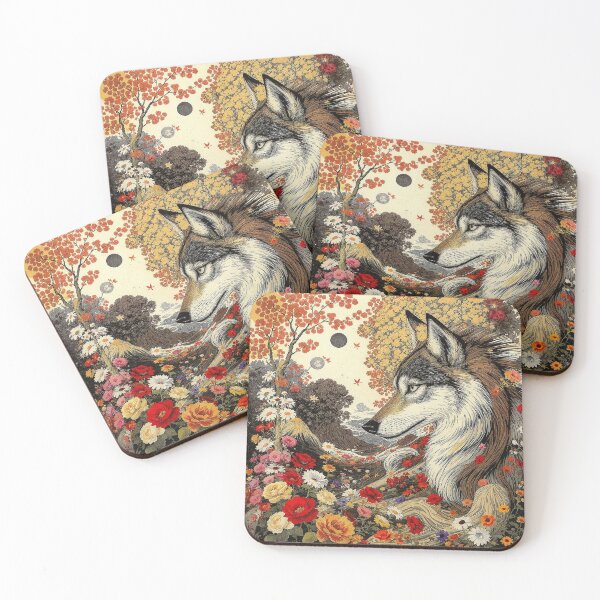 Item preview, Dog Lover Wolf In Floral Nature Scene  designed and sold by GaffaDesigns.