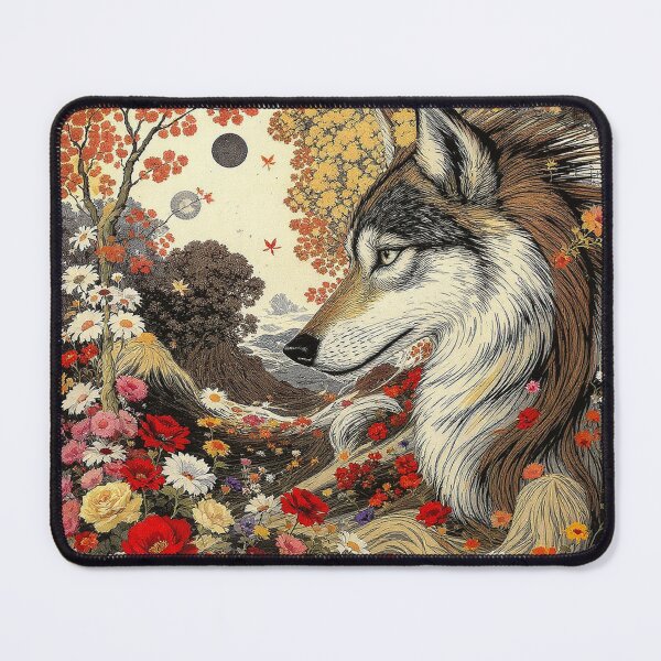 Item preview, Dog Lover Wolf In Floral Nature Scene  designed and sold by GaffaDesigns.