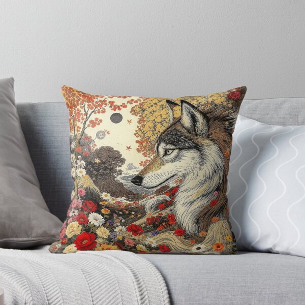 Item preview, Dog Lover Wolf In Floral Nature Scene  designed and sold by GaffaDesigns.