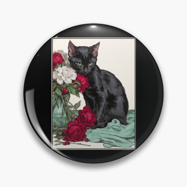 Item preview, Vintage black cat designed and sold by MendaciousMina.