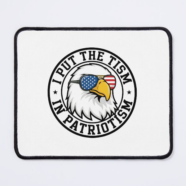 Item preview, I Put The Tism in Patriotism Retro Eagle USA Flag 4th July designed and sold by ironicmuscle.