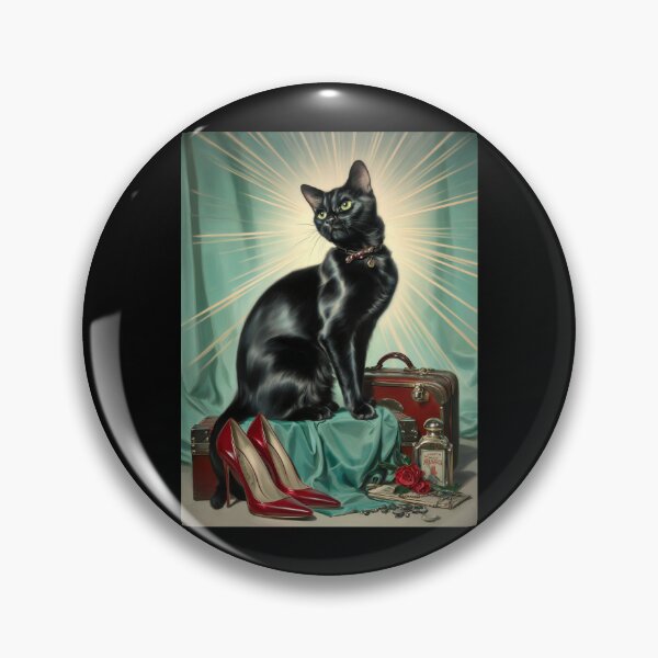 Item preview, Vintage black cat designed and sold by MendaciousMina.