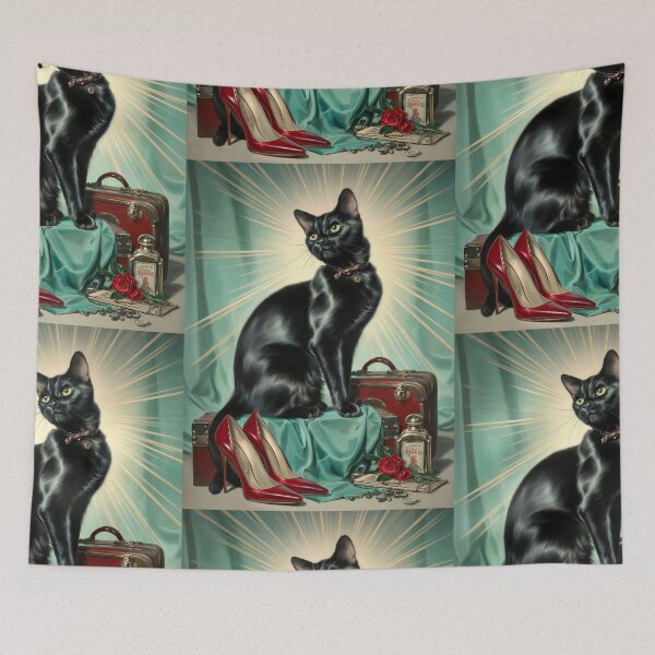 Item preview, Vintage black cat designed and sold by MendaciousMina.