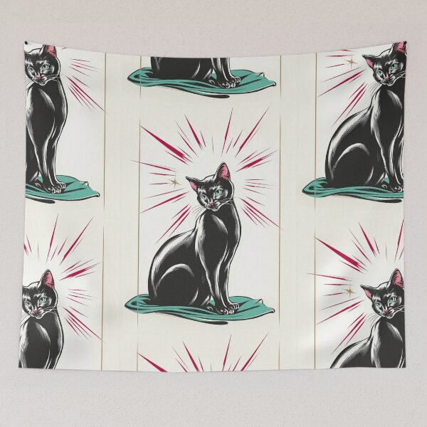 Item preview, Vintage black cat designed and sold by MendaciousMina.