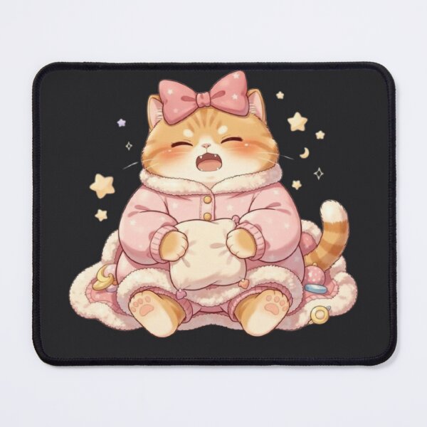 Item preview, Cute Sleepy Pajama Cat Yawning Stars designed and sold by Moody Vibes Studio.