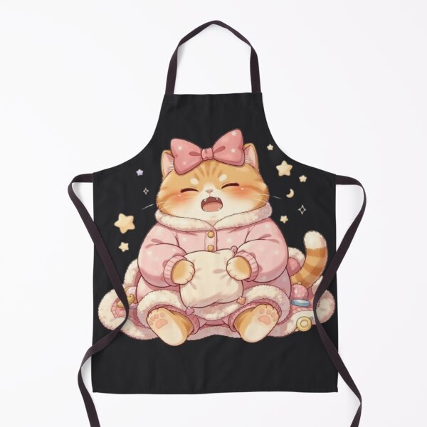 Item preview, Cute Sleepy Pajama Cat Yawning Stars designed and sold by Moody Vibes Studio.