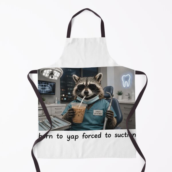 Item preview, Born To Yap Forced To Suction Funny Raccoon Meme Dental Assistant Art designed and sold by VGAfanatic.