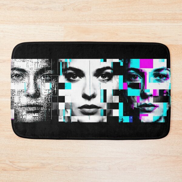 Item preview, Adversarial Glitch Faces AI Privacy Digital Identity Portrait designed and sold by AnnSign.