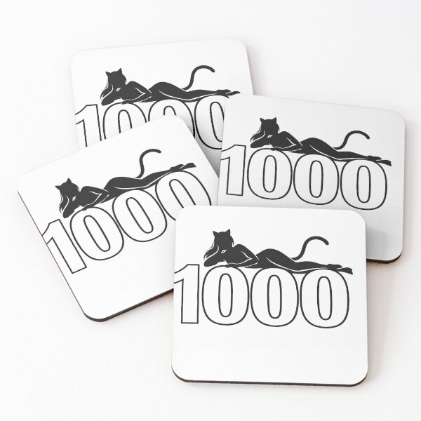 Item preview, 1000 milestone number minimalist with black cat woman on it  designed and sold by wallartofmio.
