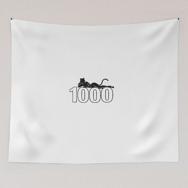 Item preview, 1000 milestone number minimalist with black cat woman on it  designed and sold by wallartofmio.
