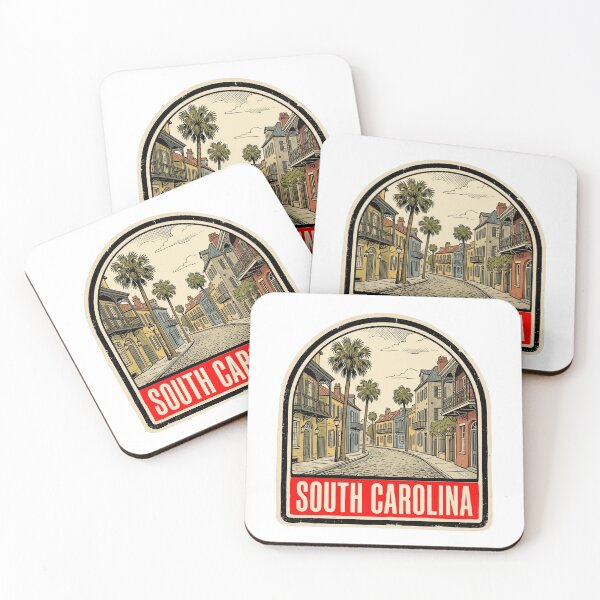 Item preview, Retro South Carolina Charleston Street Vintage Travel Badge Design designed and sold by Paper Drip.