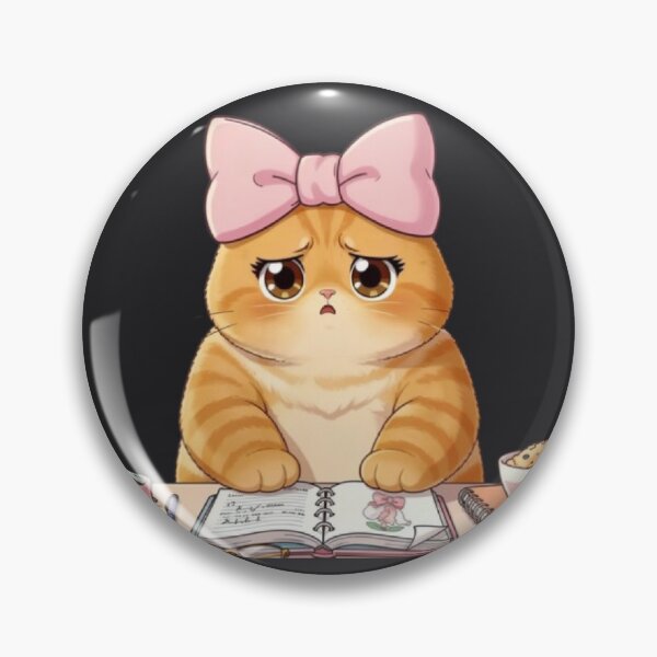 Item preview, Cute Stressed Study Cat with Coffee designed and sold by Moody Vibes Studio.