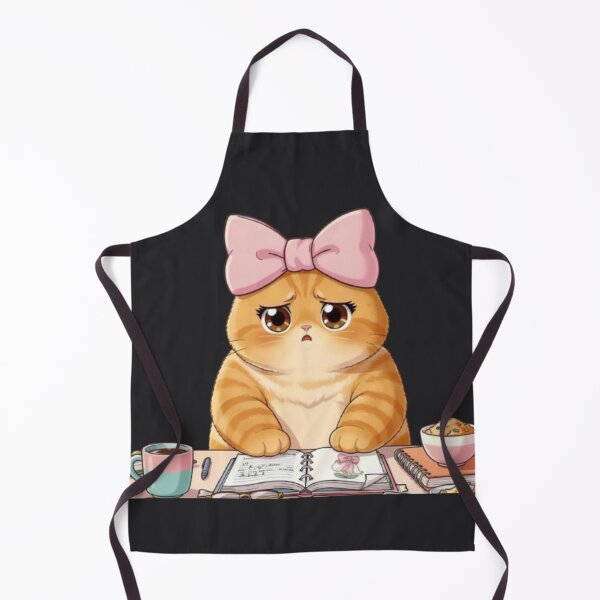 Item preview, Cute Stressed Study Cat with Coffee designed and sold by Moody Vibes Studio.