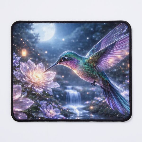 Item preview, Magical Hummingbird in Enchanted Night Garden designed and sold by Pioneer Spirit Market.