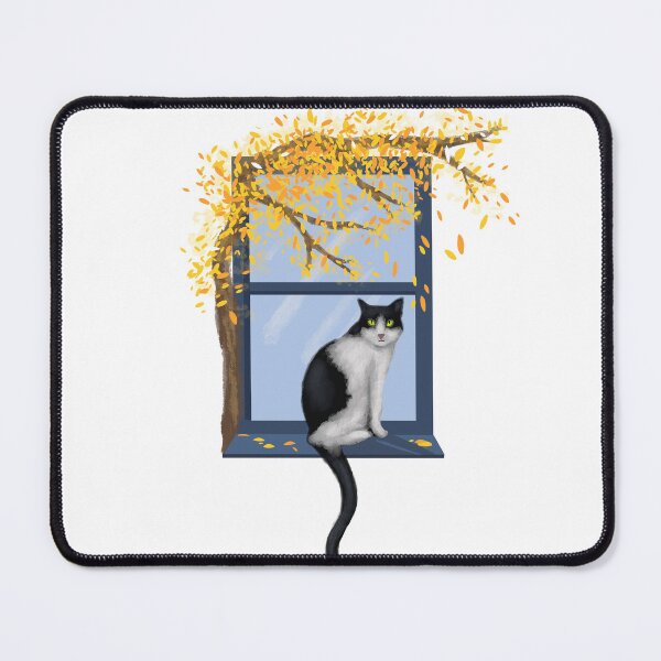 Item preview, Black and White Cat on Windowsill designed and sold by StephPeacockArt.