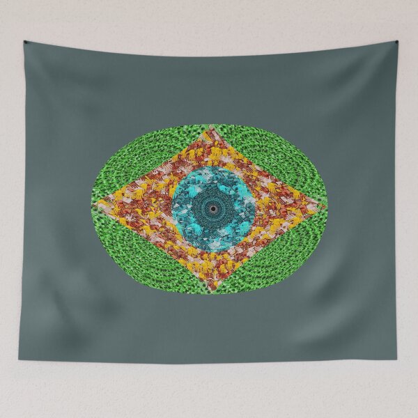 Item preview, Brazil of Palms: Oval Hands Mandala and Psychedelic Print designed and sold by MAMA LXXVIII: Art by Marsailhe Milward.