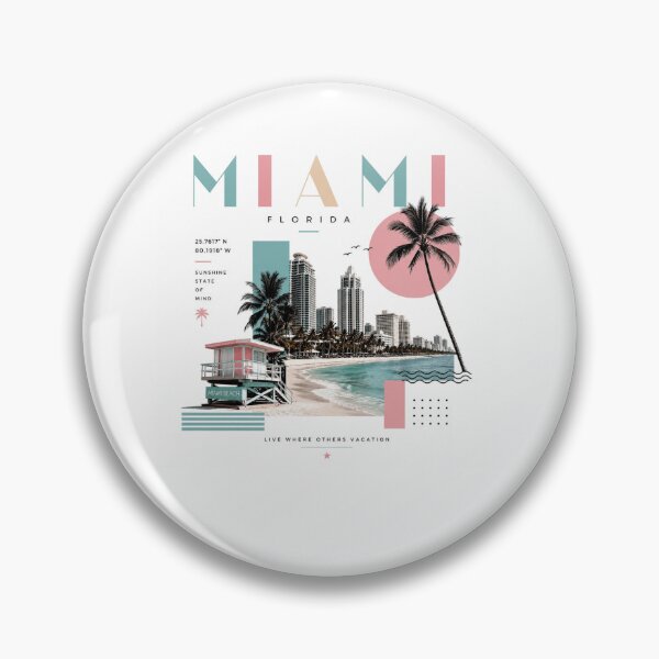 Item preview, Miami Florida Retro Travel Poster | Miami Beach Vintage Graphic Design designed and sold by layalistoresa.