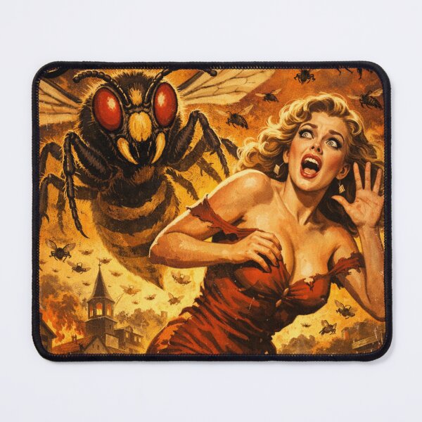 Item preview, Attack of the Giant Wasp Retro Sci-Fi Movie Poster designed and sold by JonelleTshirts.