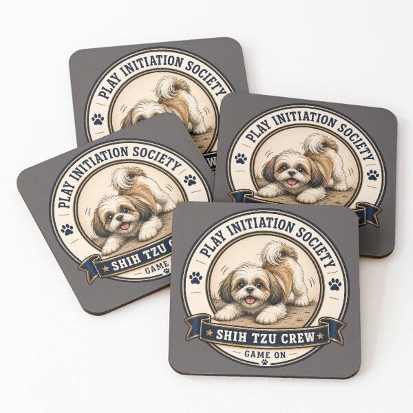 Item preview, Play Initiation Society - Shih Tzu Crew - Game On/ Funny Shih Tzu Dog Badge Logo  designed and sold by Halejo68.