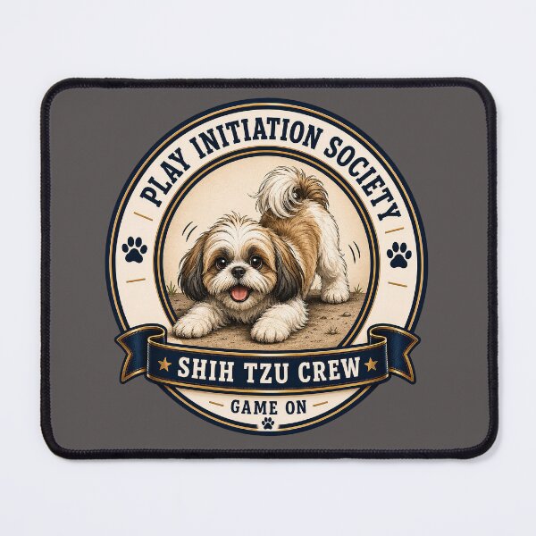 Item preview, Play Initiation Society - Shih Tzu Crew - Game On/ Funny Shih Tzu Dog Badge Logo  designed and sold by Halejo68.