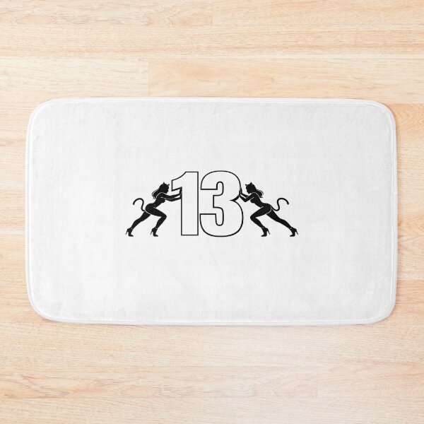 Item preview, number 13 striking ,pushed by two black cat women ,black and white  designed and sold by wallartofmio.