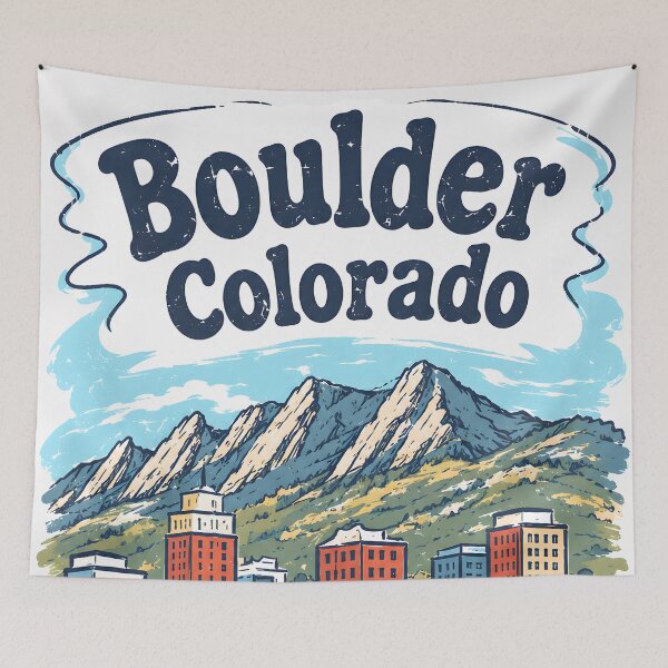 Item preview, Boulder Colorado Colorful City Landscape designed and sold by HowToCanadian.