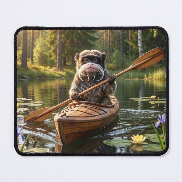 Item preview, Emperor Tamarin Monkey Floats a Minnesota Lake designed and sold by Tridentulus.