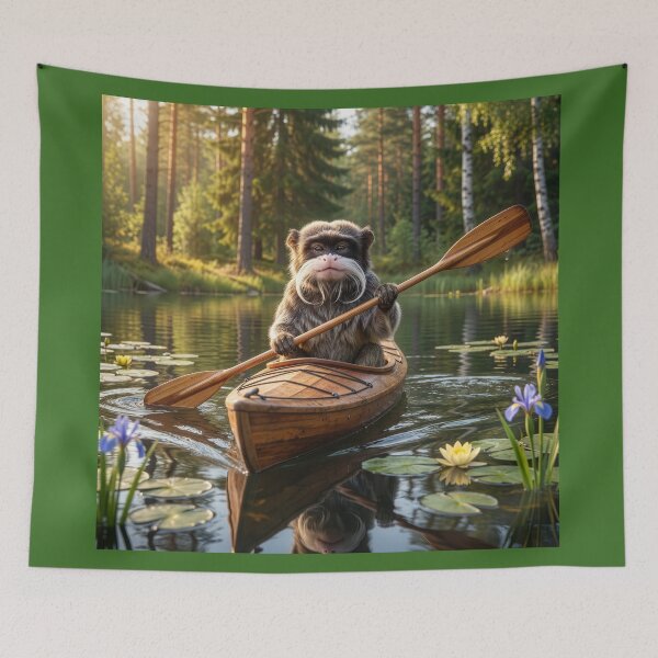 Item preview, Emperor Tamarin Monkey Floats a Minnesota Lake designed and sold by Tridentulus.
