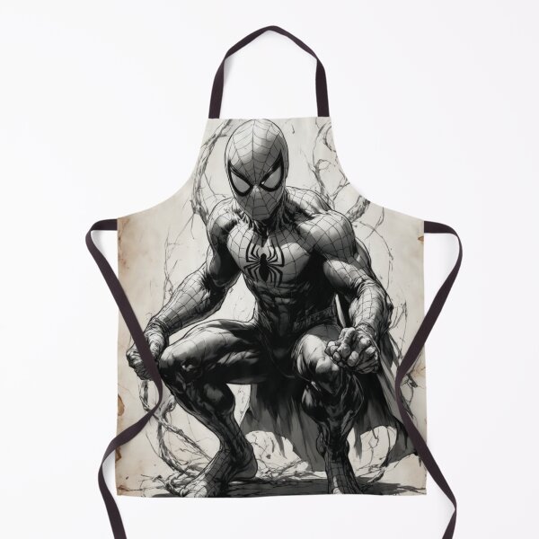 Item preview, Retro Monochrome Web-Slinger Ink Sketch Poster designed and sold by CodellCreations.