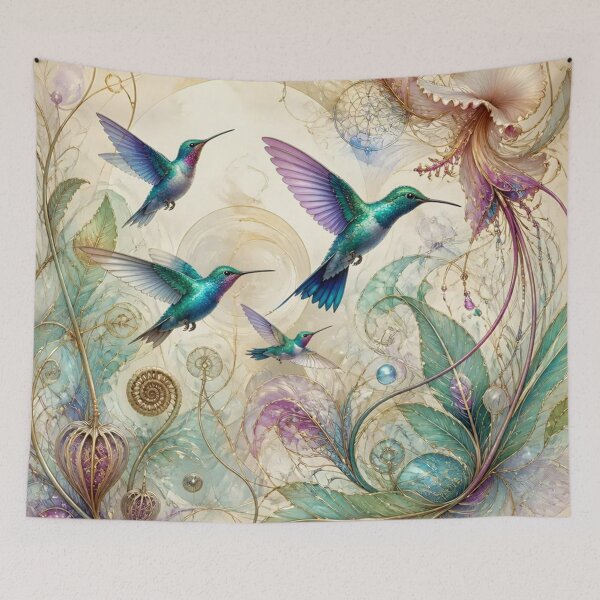 Item preview, Iridescent Hummingbirds in Ethereal Floral Fantasy designed and sold by Pioneer Spirit Market.