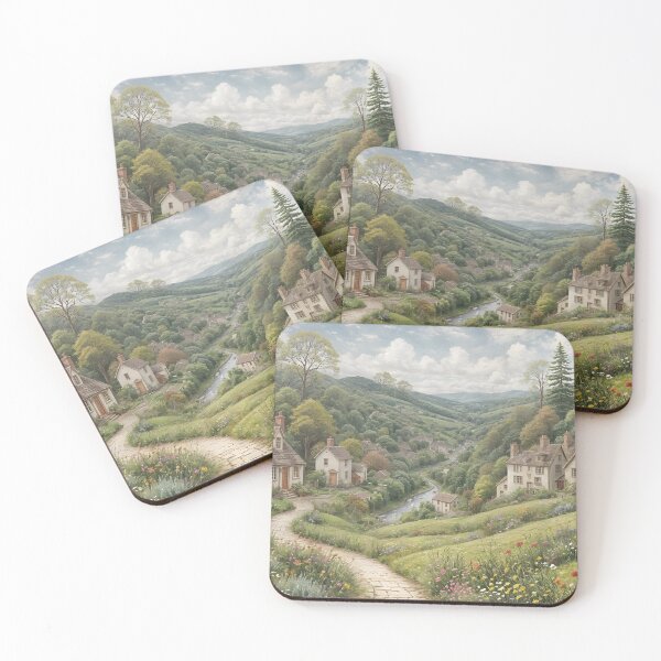 Item preview, Charming English Countryside Village | Cottagecore Landscape | Rolling Hills & Wildflowers | Storybook Country Homes designed and sold by Patricia Johnston.