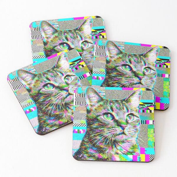Item preview, Adversarial Glitch Cat AI Camouflage Cyberpunk Pixel Art designed and sold by AnnSign.