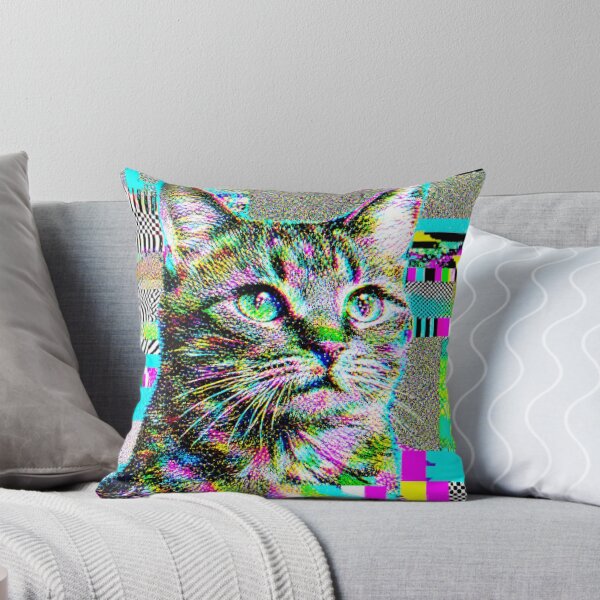 Item preview, Adversarial Glitch Cat AI Camouflage Cyberpunk Pixel Art designed and sold by AnnSign.