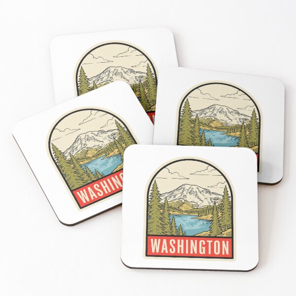 Item preview, Retro Washington Mount Rainier National Park Vintage Travel Badge designed and sold by Paper Drip.