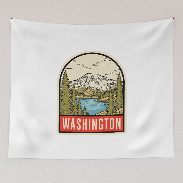 Item preview, Retro Washington Mount Rainier National Park Vintage Travel Badge designed and sold by Paper Drip.