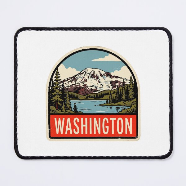Item preview, Retro Washington Mount Rainier National Park Vintage Travel Badge designed and sold by Paper Drip.