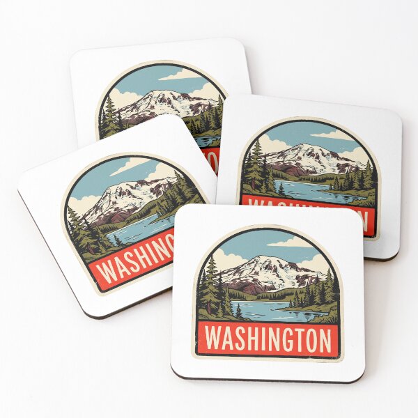 Item preview, Retro Washington Mount Rainier National Park Vintage Travel Badge designed and sold by Paper Drip.
