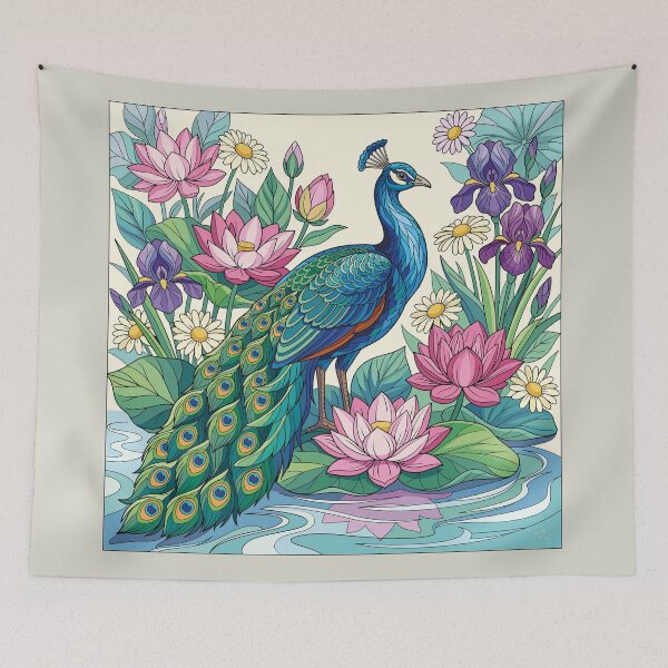 Item preview, Colorful Peacock  designed and sold by Alla Gill.