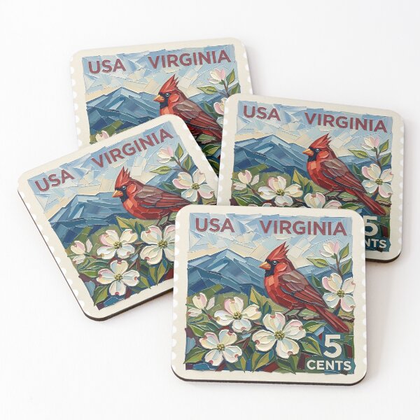 Item preview, Virginia US Postage Stamp Palette Knife Painting State Art designed and sold by GymTanLaundry.
