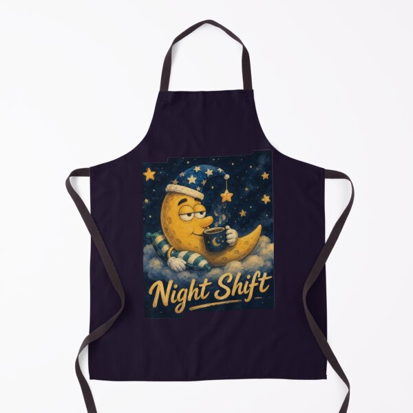 Item preview, Night Shift Sleeping Moon Coffee Lover Retro Art designed and sold by Miheerala.