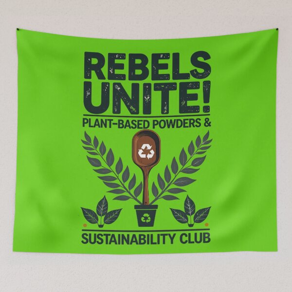 Item preview, REBELS UNITE Sustainability Club - Vintage Eco Plant Based Powder Art designed and sold by Structure-Blue.