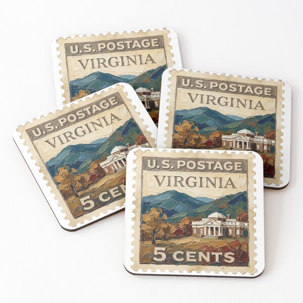 Item preview, Virginia US Postage Stamp Palette Knife Painting State Art designed and sold by GymTanLaundry.