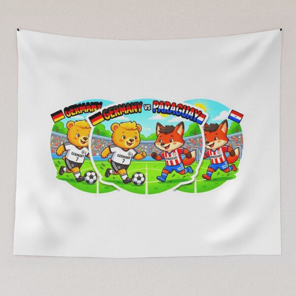 Item preview, Germany vs Paraguay Match Sticker designed and sold by ExploreAura Studio.