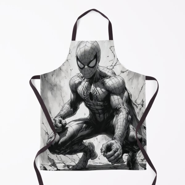 Item preview, Retro Monochrome Web-Slinger Ink Sketch Poster designed and sold by CodellCreations.