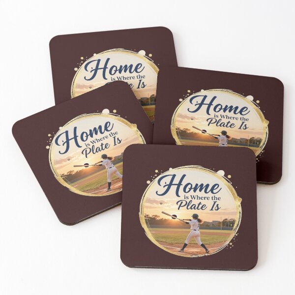 Item preview, Vintage Baseball Art Home is Where the Plate Is Sunset Golden Hour Design designed and sold by Dinaelsherkawy.