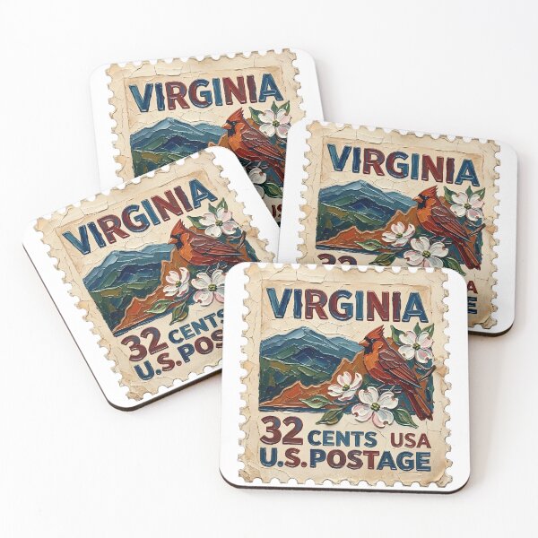 Item preview, Virginia US Postage Stamp Palette Knife Painting State Art designed and sold by GymTanLaundry.