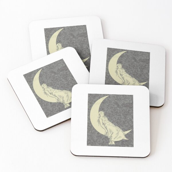 Item preview, Vintage Celestial Engraving Sleeping Moon Goddess Illustration designed and sold by Antique Science Press.