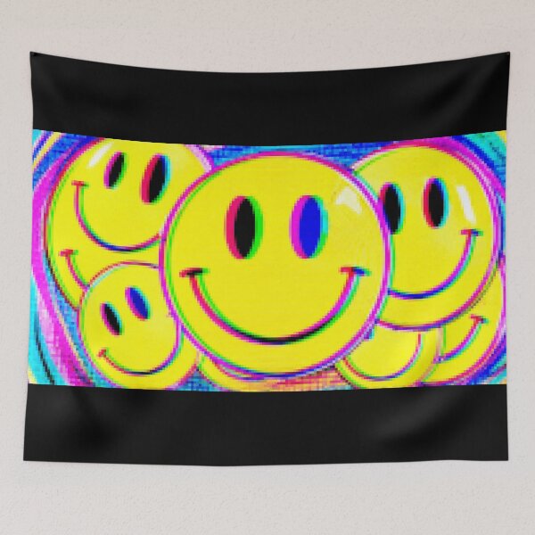 Item preview, Adversarial Glitch Smiley AI Cyberpunk Happy Face Artwork designed and sold by AnnSign.