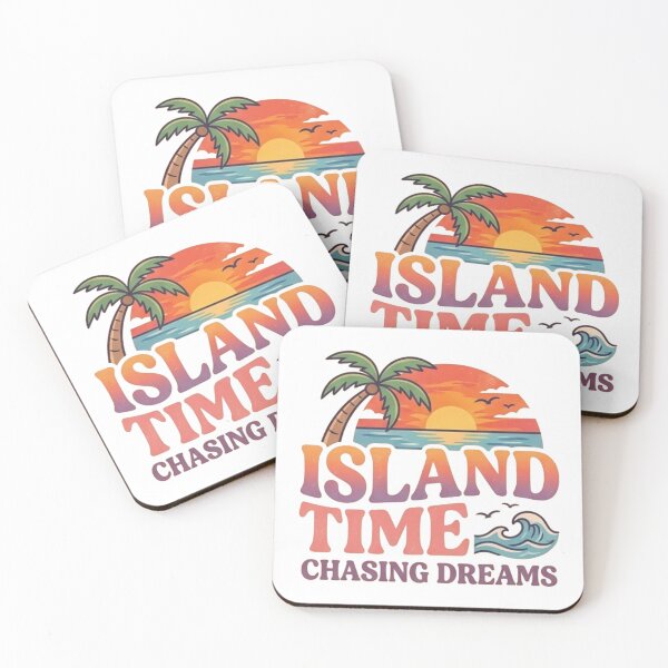 Item preview, Island Time Chasing Dreams Tropical Beach Design designed and sold by Mialunaa.